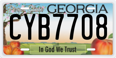 GA license plate CYB7708
