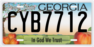 GA license plate CYB7712