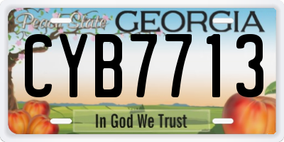 GA license plate CYB7713