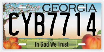 GA license plate CYB7714