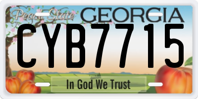 GA license plate CYB7715