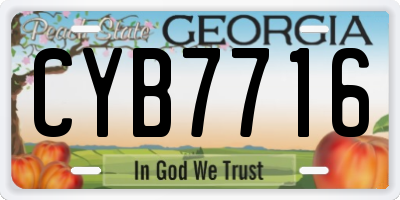 GA license plate CYB7716