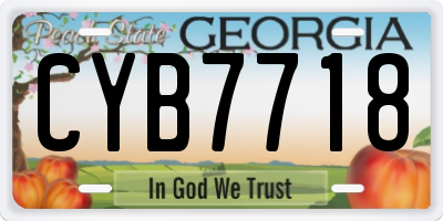 GA license plate CYB7718