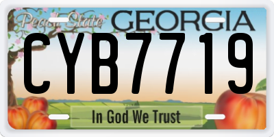 GA license plate CYB7719