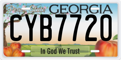 GA license plate CYB7720