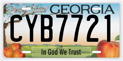 GA license plate CYB7721