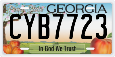 GA license plate CYB7723