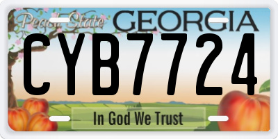 GA license plate CYB7724