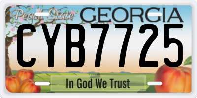 GA license plate CYB7725