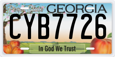 GA license plate CYB7726
