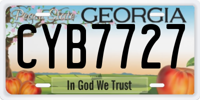 GA license plate CYB7727