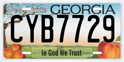 GA license plate CYB7729