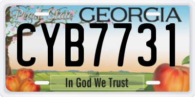 GA license plate CYB7731