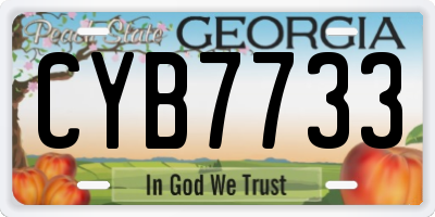 GA license plate CYB7733