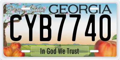 GA license plate CYB7740