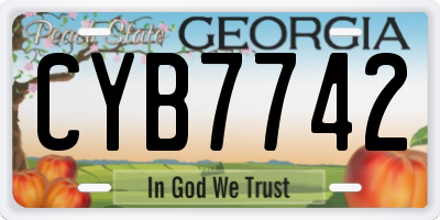 GA license plate CYB7742
