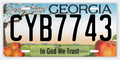 GA license plate CYB7743
