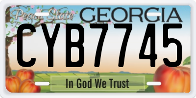 GA license plate CYB7745