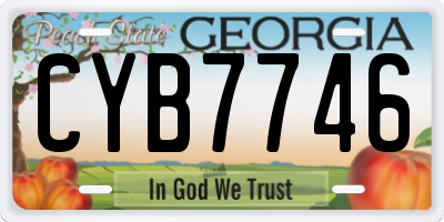 GA license plate CYB7746