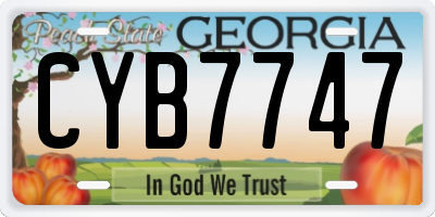 GA license plate CYB7747