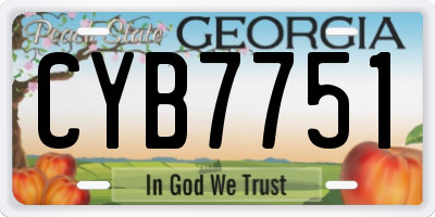 GA license plate CYB7751