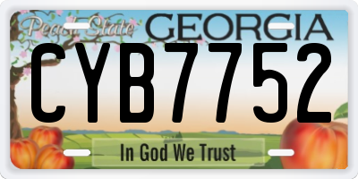 GA license plate CYB7752