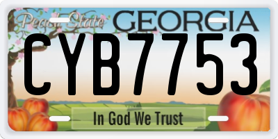 GA license plate CYB7753