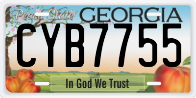GA license plate CYB7755