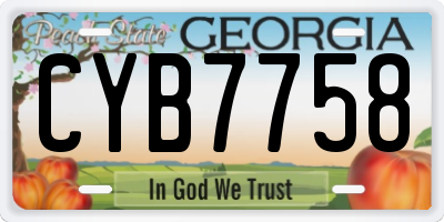 GA license plate CYB7758