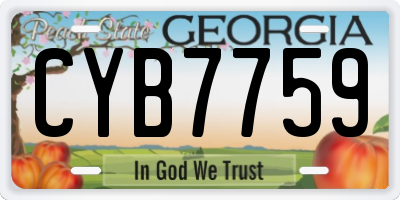 GA license plate CYB7759