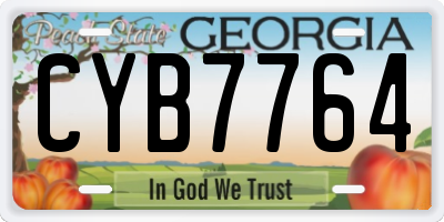 GA license plate CYB7764