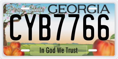 GA license plate CYB7766