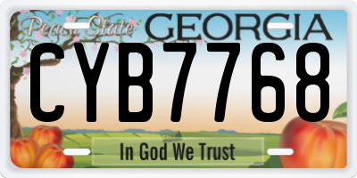 GA license plate CYB7768