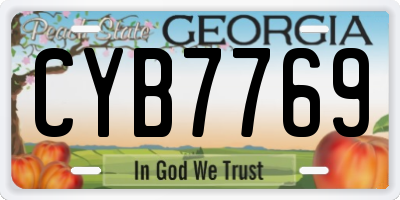 GA license plate CYB7769