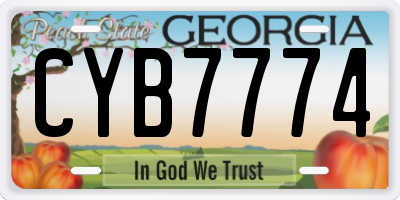 GA license plate CYB7774