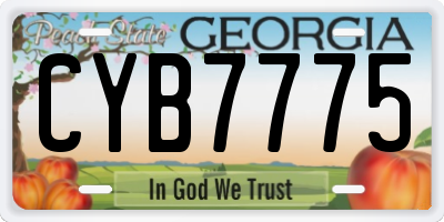 GA license plate CYB7775
