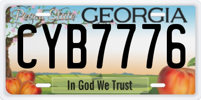 GA license plate CYB7776