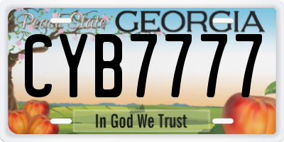 GA license plate CYB7777