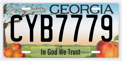 GA license plate CYB7779
