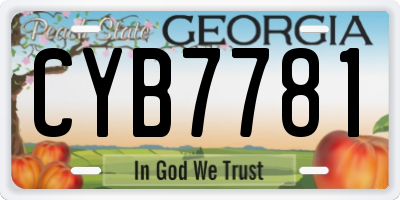 GA license plate CYB7781