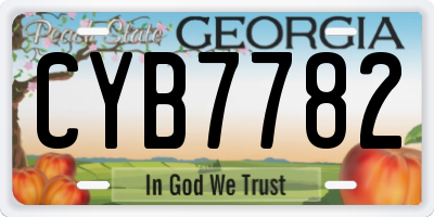 GA license plate CYB7782
