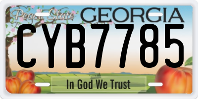 GA license plate CYB7785