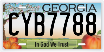 GA license plate CYB7788