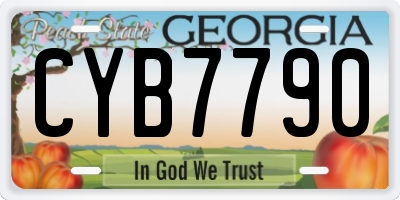 GA license plate CYB7790