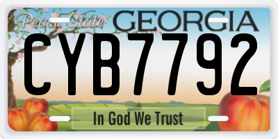 GA license plate CYB7792
