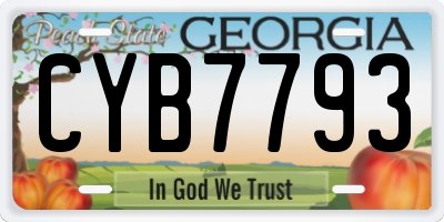 GA license plate CYB7793