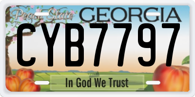GA license plate CYB7797