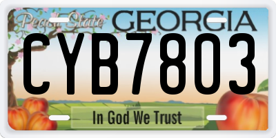GA license plate CYB7803