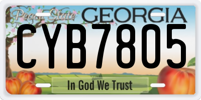 GA license plate CYB7805