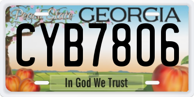 GA license plate CYB7806
